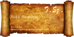 Tull Szabina névjegykártya